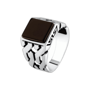 bague chevaliere en argent sterling avec onyx carre noir 56 mm roas400 618 1