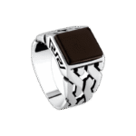 bague chevaliere en argent sterling avec onyx carre roas400 721 1