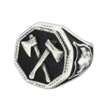 bague chevaliere face octogonale avec haches croisees argent 54 4 mm roas200 583 1