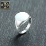 bague chevaliere femme en acier inoxydable 52 mm ronde argent roas200 481 3