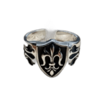 Bague Chevalière Fleur: Lys Antique Royauté - Redimensionnable