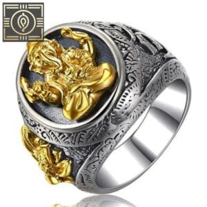 Bague Chevalière Ganesh: élégance Et Style Distinctif - 57 Mm