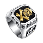 bague chevaliere homme acier inoxydable incarnez la puissance du guerrier 55 3 mm or 989 1