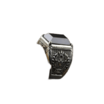 Bague Chevalière Homme Ancienne Avec Pierre Noire D’onyx