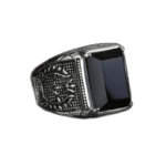 bague chevaliere homme ancienne avec pierre noire donyx roas300 887 1