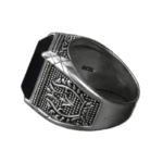 Bague Chevalière Homme Ancienne Avec Pierre Noire D’onyx