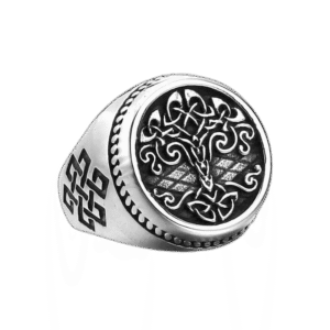 bague chevaliere homme arbre acier inoxydable 54 4 mm argent roas200 404 1