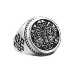 Bague Chevalière Homme Arbre: Acier Inoxydable - 54.4 Mm / Argent