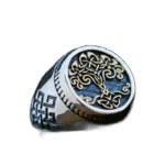 bague chevaliere homme arbre acier inoxydable 54 4 mm or roas200 601 1