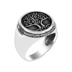 Bague Chevalière Homme Argent Arbre: Le Symbole De La Paix - 69.7 Mm