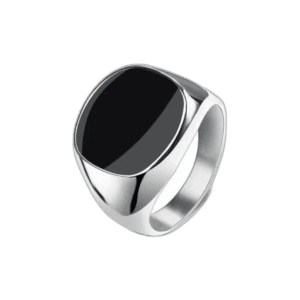 Bague Chevalière Homme Aux Formes Géométriques - 54 Mm / Argent