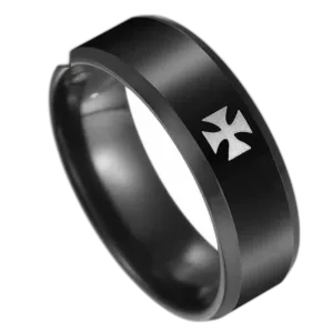 Bague Chevalière Homme Croix Pattée Puissance Guerrière Templiers - 50.24 Mm