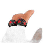 bague chevaliere homme croix rouge ancree en acier inoxydable roas200 191 1