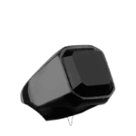 bague chevaliere homme en acier face carree noire noir 54 4 mm roas250 560 1