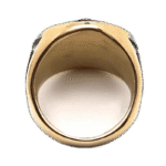 bague chevaliere homme en acier inoxydable 316l avec gravure doree roas300 283 1