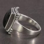 Bague Chevalière Homme En Argent Massif Avec Pierre D’onyx