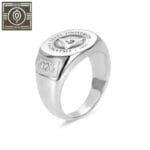 Bague Chevalière Homme En Argent Personnalisable - 51.9 Mm / Style 1 - Ronde / Argent