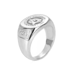 Bague Chevalière Homme En Argent Personnalisable - 51.9 Mm / Style 1 - Ronde / Argent