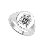 Bague Chevalière Homme En Argent Personnalisable - 51.9 Mm / Style 2 - Ronde / Argent