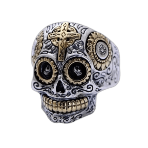 Bague Chevalière Homme En Argent Rhodié - Inspiration Mort Mexicaine 2 Bague Chevalière Homme En Argent Rhodié - Inspiration Mort Mexicaine - 72.8 Mm