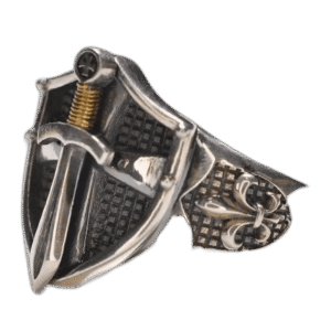 bague chevaliere homme epee bijou unique en alliage de zinc argent redimensionnable 367 1