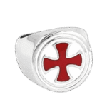bague chevaliere homme metal argente croix rouge pattee roas200 272 2