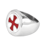 bague chevaliere homme metal argente croix rouge pattee roas200 991 2