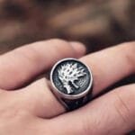 Bague Chevalière Homme Motard Avec Face Ronde Loup