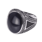 bague chevaliere homme pierre ovale dagate magnifique noir 54 4 mm roas300 482 1