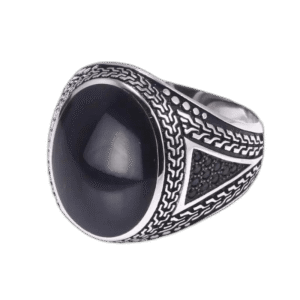 bague chevaliere homme pierre ovale dagate magnifique noir 54 4 mm roas300 482 1