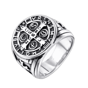 bague chevaliere homme saint benoit 54 4 mm argent roas200 471 2
