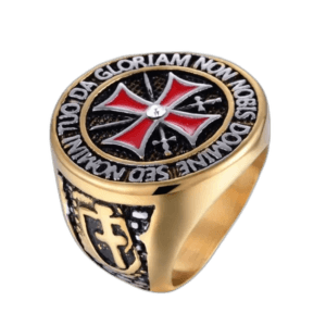 Bague Chevalière Homme Templier à Face Ronde 3 Bague Chevalière Homme Templier à Face Ronde - 54.4 Mm / Or
