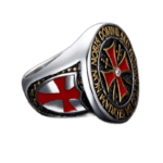 Bague Chevalière Homme Templier à Face Ronde