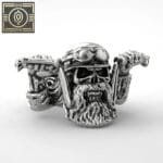 Bague Chevalière Homme Tête De Mort Biker - 62.2 Mm