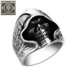 Bague Chevalière Homme Tête De Mort Faucheuse En Acier Inoxydable - 55.3 Mm