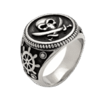 bague chevaliere homme tete de mort pirate bijou gothique en acier inoxydable 54 mm 805 1
