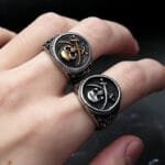 Bague Chevalière Homme Tête De Mort Pirate Bijou Gothique En Acier Inoxydable