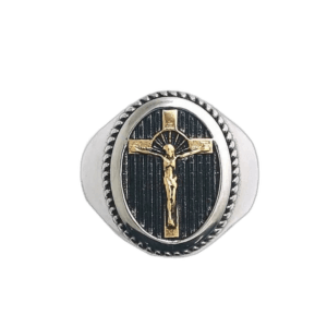 Bague Chevalière Jésus En Acier Inoxydable 1 Bague Chevalière Jésus En Acier Inoxydable - 51.4 Mm