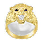 bague chevaliere lion en or sertie dune pierre 877 1
