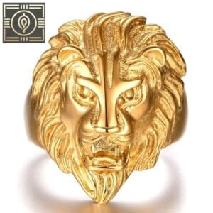 Bague Chevalière Lion Gitan En Acier Inoxydable - 54.4 Mm