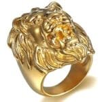 Bague Chevalière Lion Gitan En Acier Inoxydable