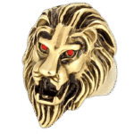 bague chevaliere lion yeux imitation rubis 75 mm or roas200 307 1