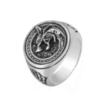 bague chevaliere loup en acier inoxydable argent 54 4 mm roas250 902 1