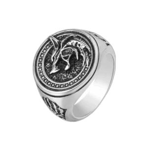 Bague Chevalière Loup En Acier Inoxydable 2 Bague Chevalière Loup En Acier Inoxydable - Argent / 54.4 Mm