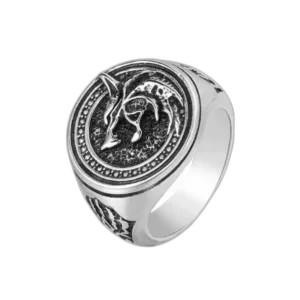 Bague Chevalière Loup En Acier Inoxydable 2 Bague Chevalière Loup En Acier Inoxydable - Argent / 54.4 Mm