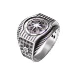 bague chevaliere luxe avec gravures 3d offrez un bijou argent unique noir 55 mm 793 1