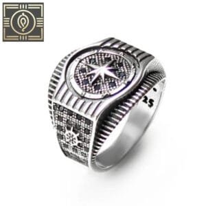 Bague Chevalière Luxe Avec Gravures 3d — Offrez Un Bijou Argent Unique - Noir / 55 Mm