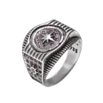 bague chevaliere luxe avec gravures 3d offrez un bijou argent unique rouge 55 mm 475 1
