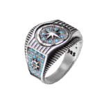 bague chevaliere luxe avec gravures 3d offrez un bijou argent unique turquoise 55 769 1