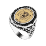 bague chevaliere luxe homme argent sterling avec tete de loup gravee 56 mm roas400 292 1